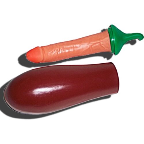 DILDO VIBRADOR CON FORMA DE BERENJENA