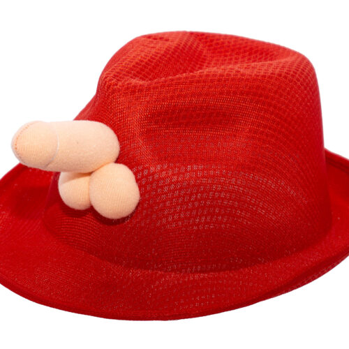 SOMBRERO ROJO CON PENE