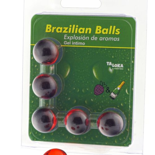 SET 5 BOLAS LUBRICANTES FRESA-CHAMPANHE