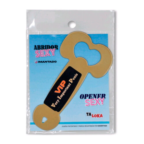 ABRIDOR METALICO PENE IMANTADO DORADO