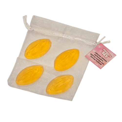 4 MINI JABONES LABIOS NARANJA (PACK 12)