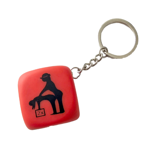 LLAVERO DADO ROJO POSTURAS