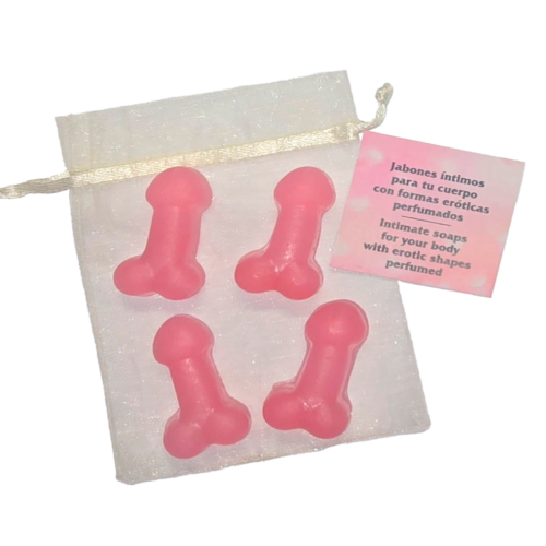 4 MINI JABONES PENE ROSA (PACK 12)