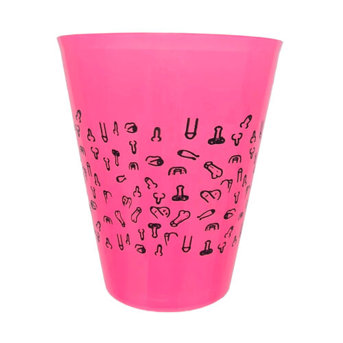 VASO FUCSIA 500ML CON PENES NEGROS