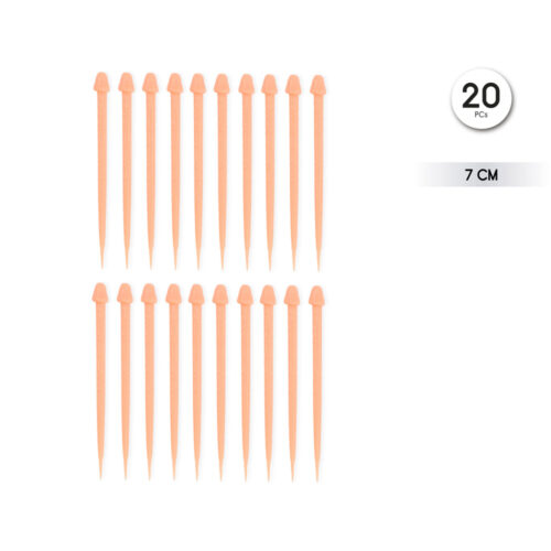 20 PALITOS PINCHO CARNE FORMA PENE