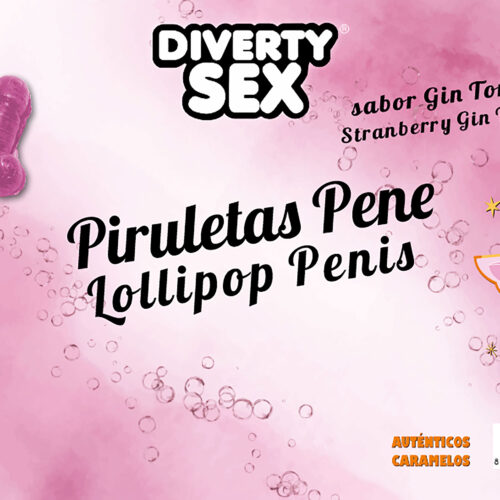 50 PIRULETAS PENE GIN TONIC 10% DE ALCOHOL ¡ATREVETE A SABOREARLAS!